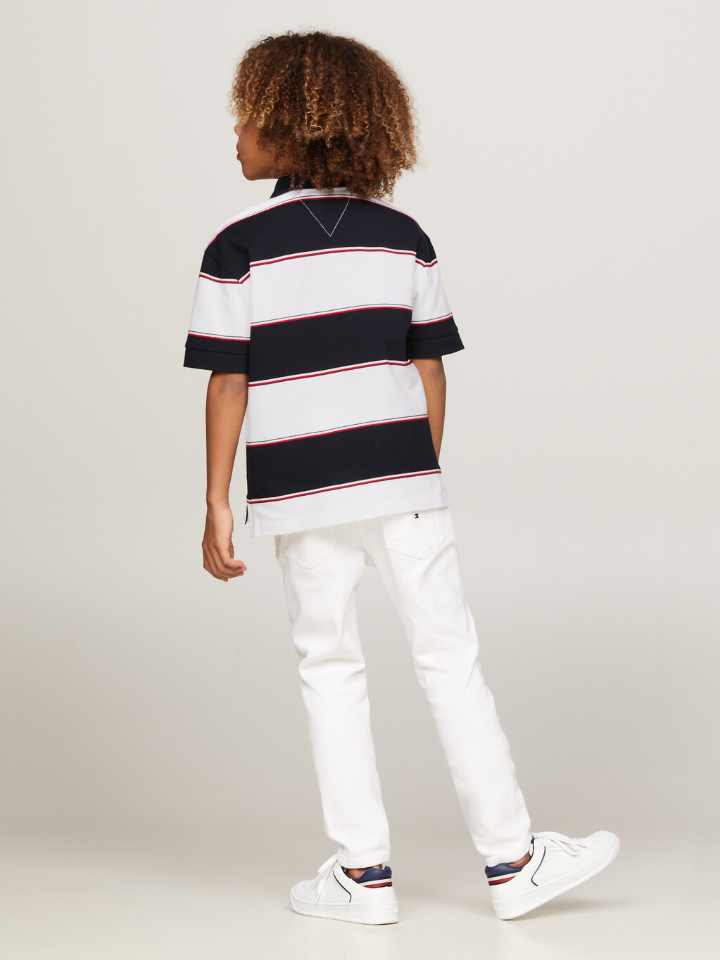 條紋欖球 Polo 恤, White/Blue Stripe, hi-res