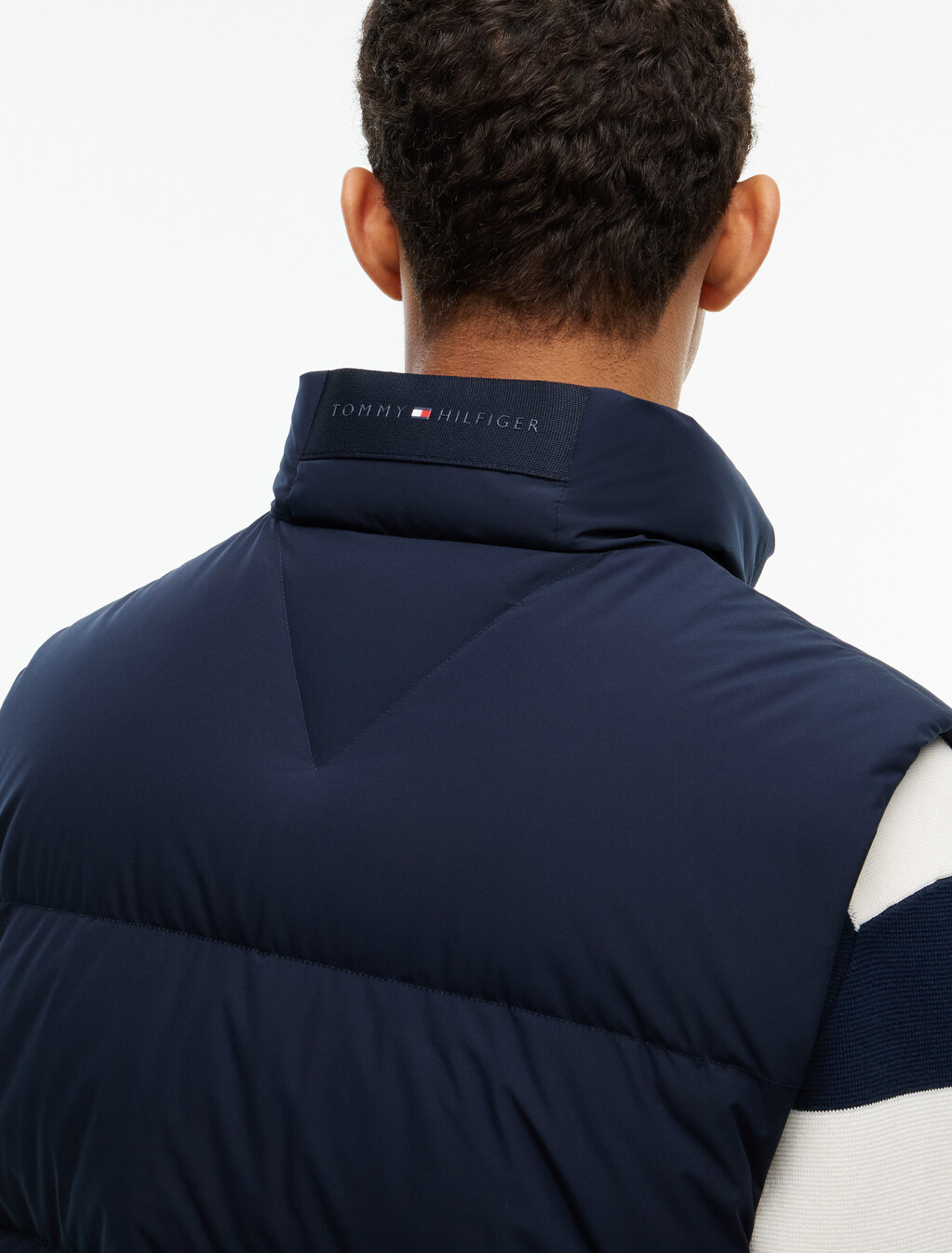 Logo Down Zip-Thru Gilet, Navy Blue, hi-res