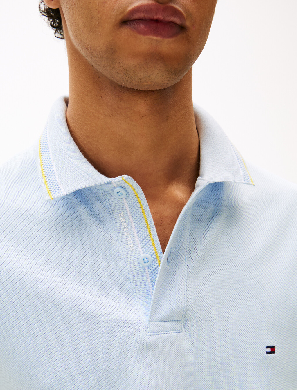Regular Fit Tipped Collar Polo Shirt, Breezy Blue, hi-res