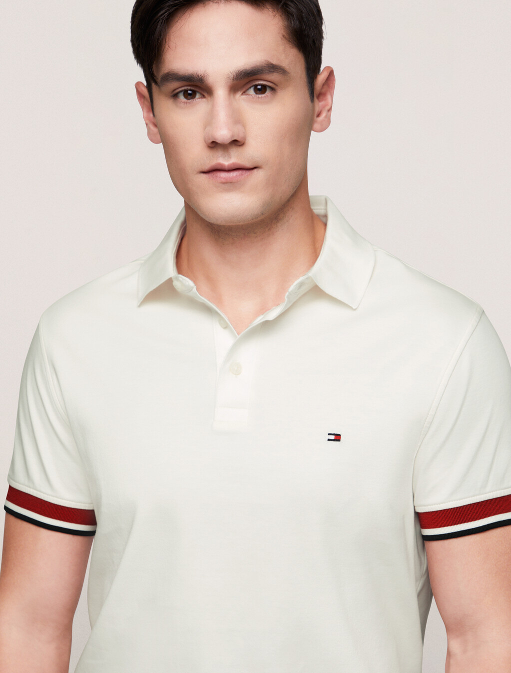 Interlock Sleeve Detail Polo, Ancient White, hi-res