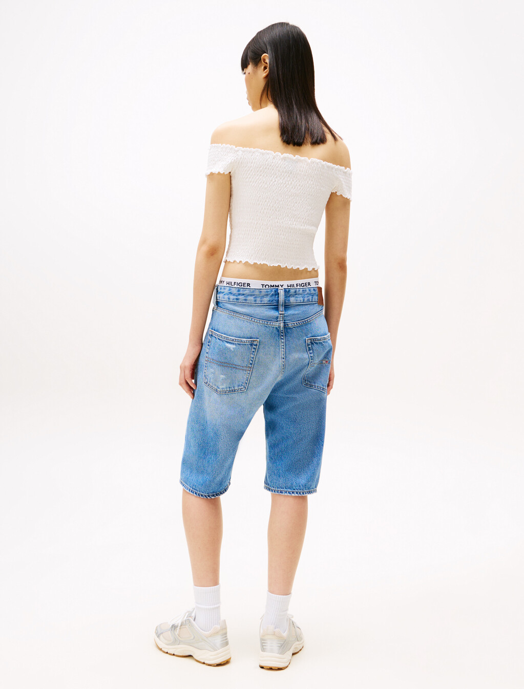 Cropped Smock Top, Ecru, hi-res