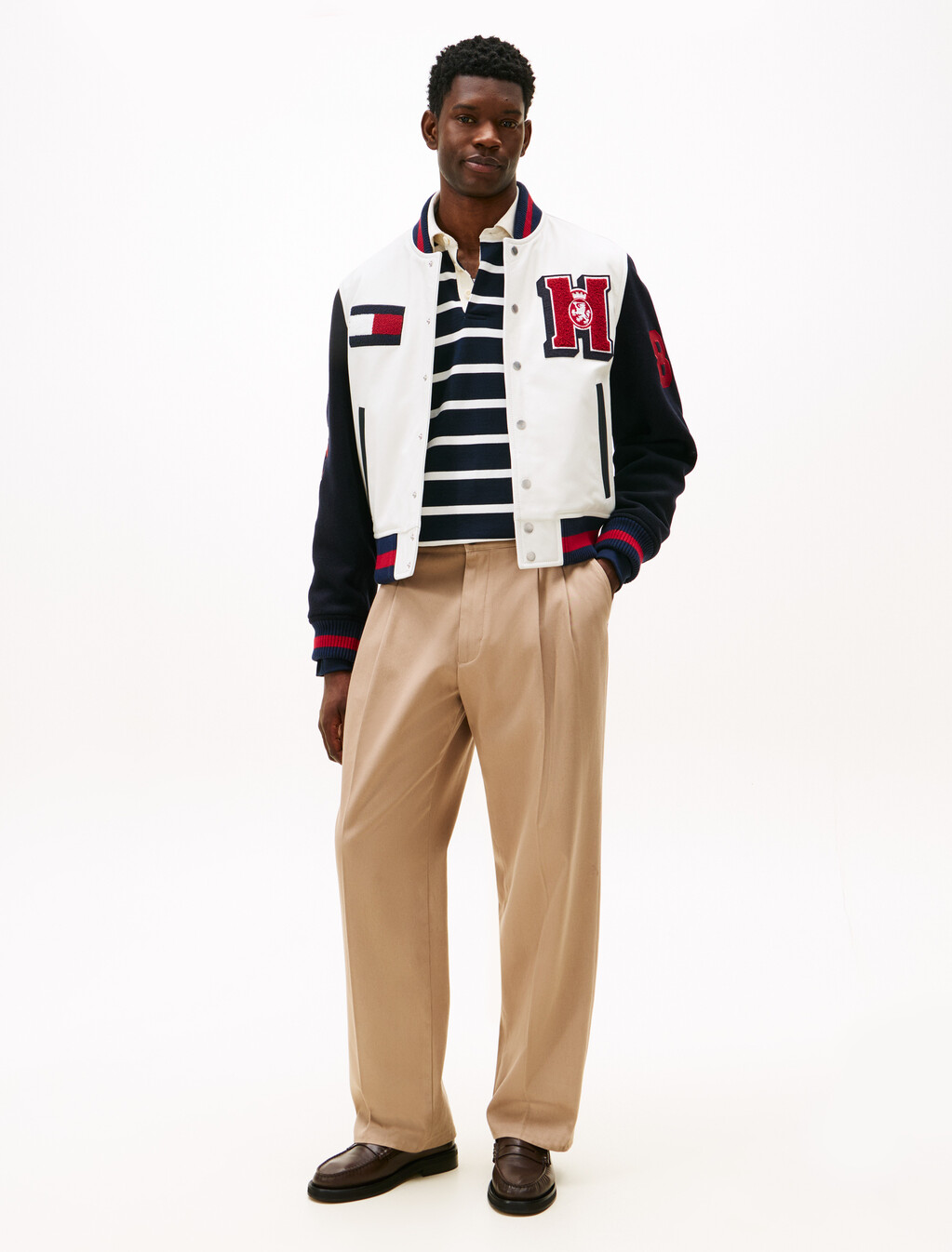 Pleated Twill Wide Leg Trousers, Coastal Taupe, hi-res