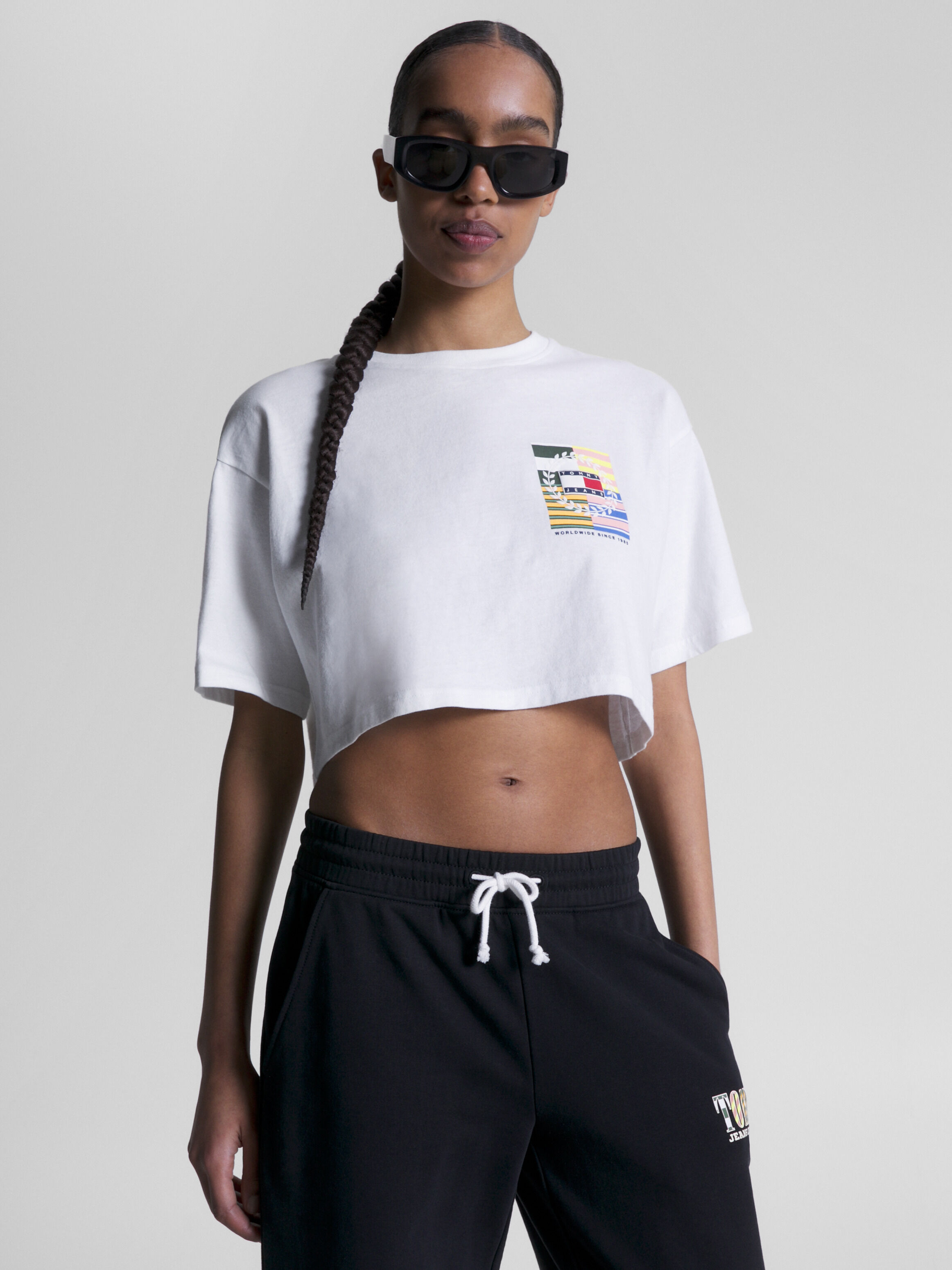 Back Logo Cropped Oversized T Shirt Tommy Hilfiger Hong Kong