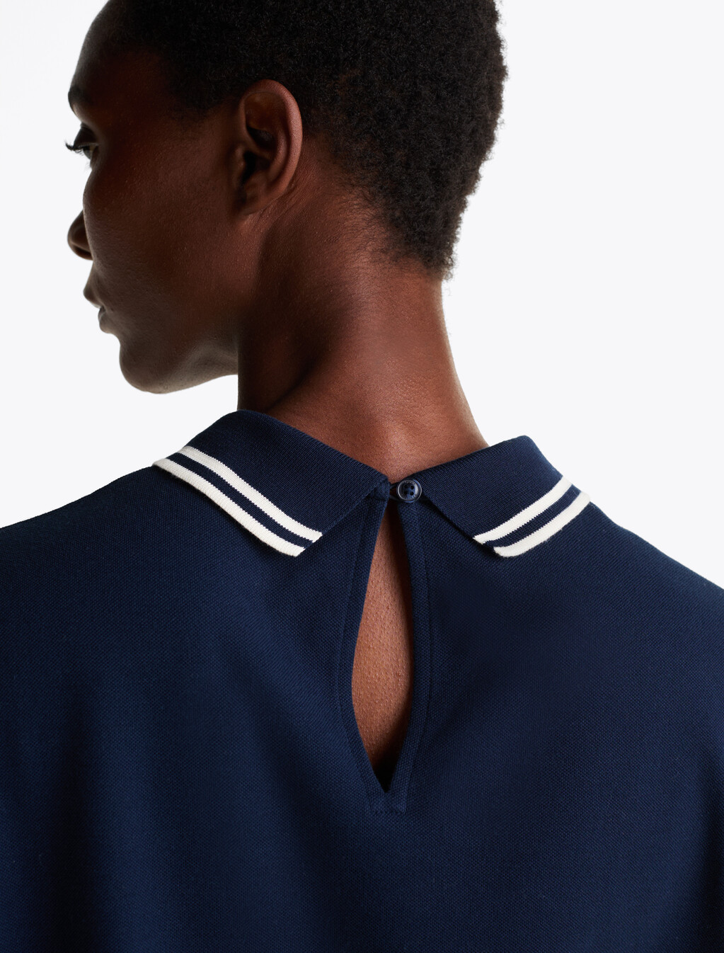 Regular Fit Back Keyhole Polo Top, Dark Night Navy, hi-res