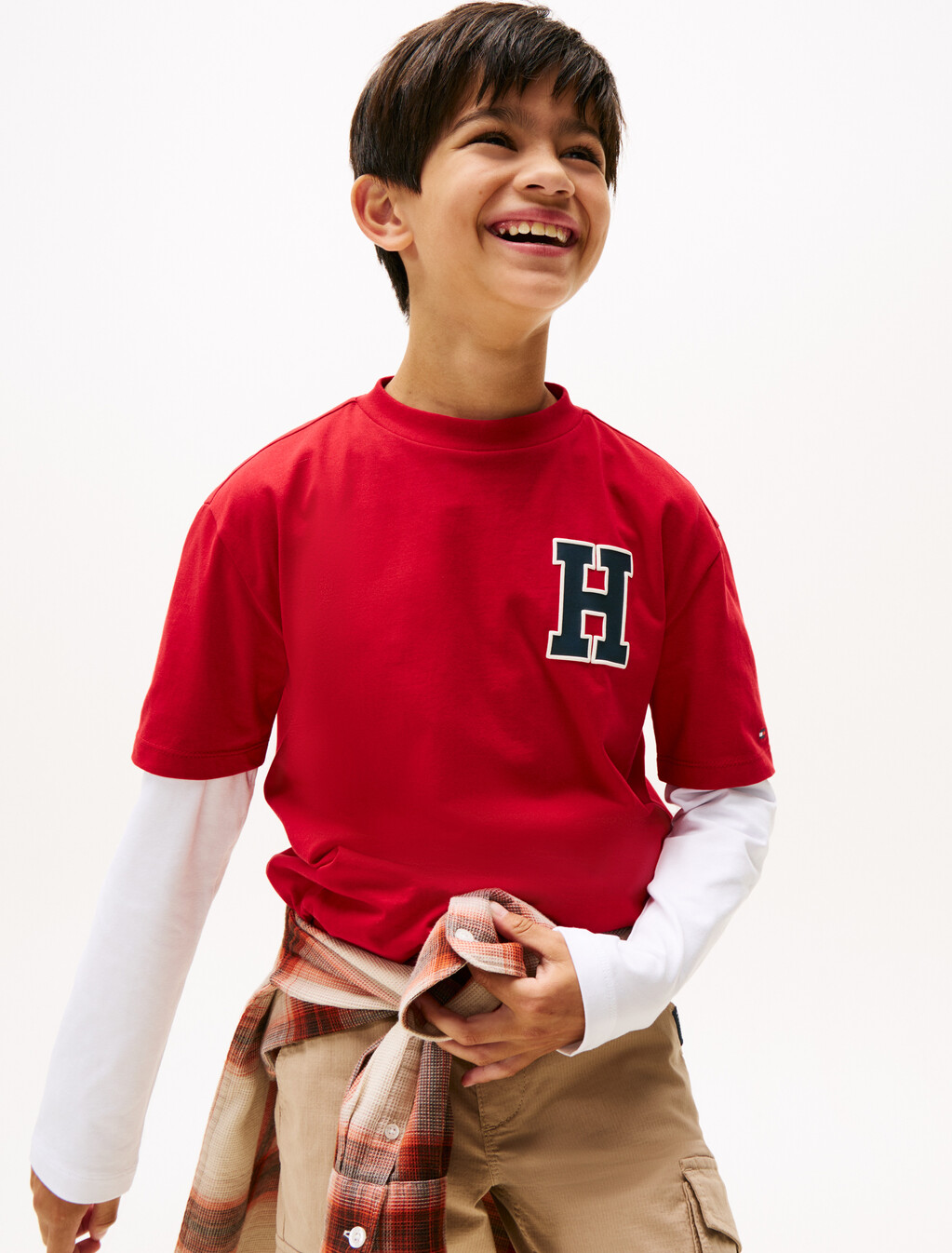 Varsity Back Logo Crew Neck T-Shirt, Medium Red, hi-res