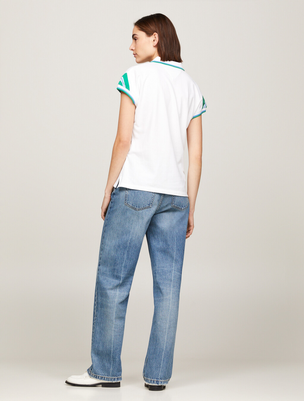Regular Fit Cap Sleeve Polo, Th Optic White, hi-res