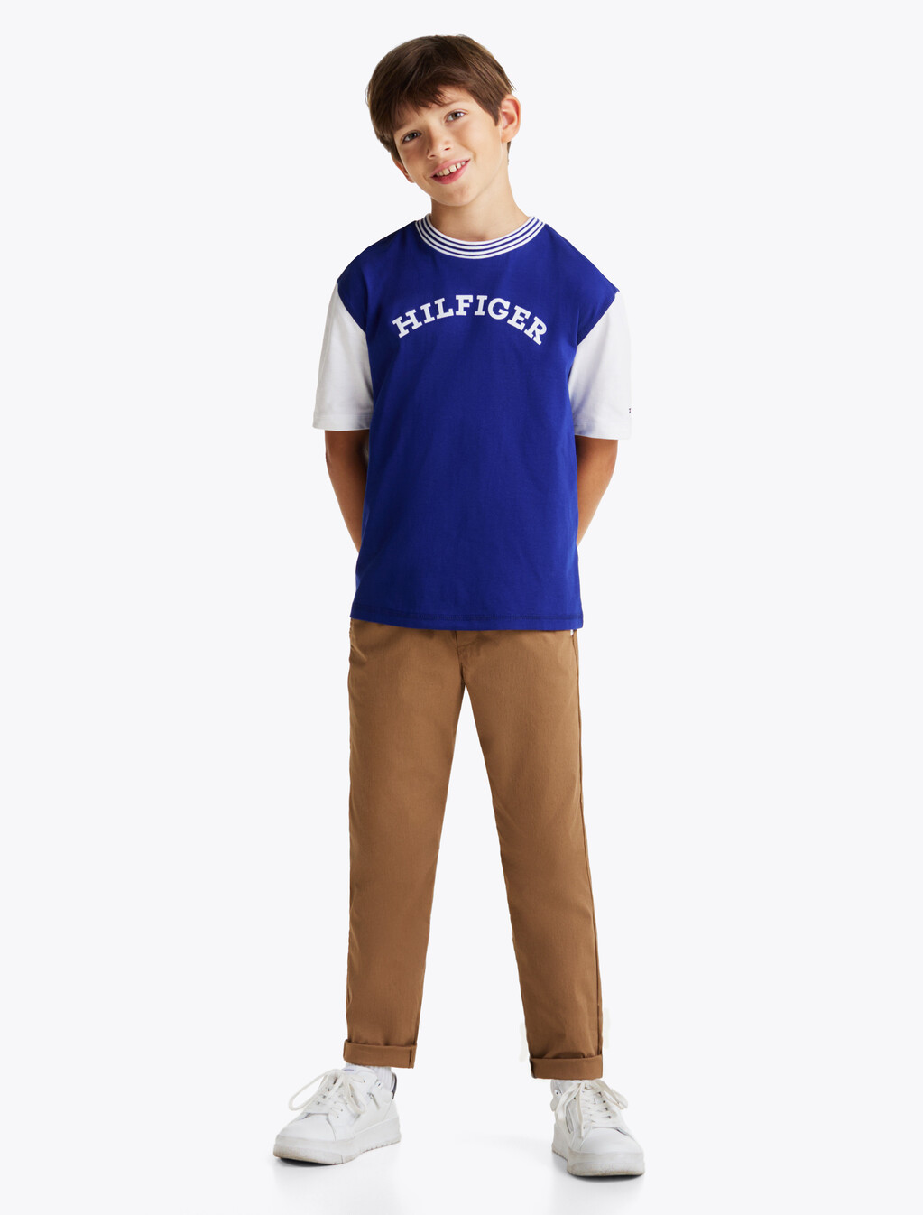 Hilfiger Monotype Flock T-Shirt, Wedge Blue / White, hi-res