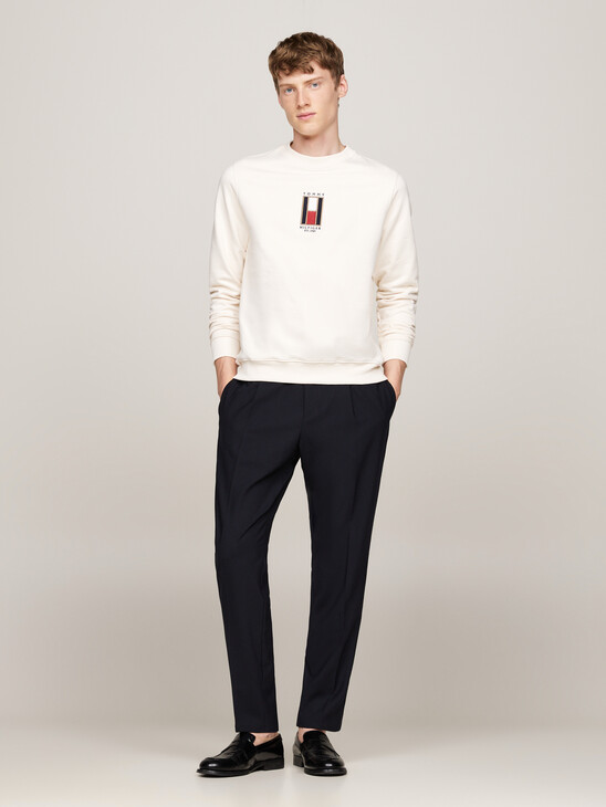 Vertical Flag Embroidery Sweatshirt