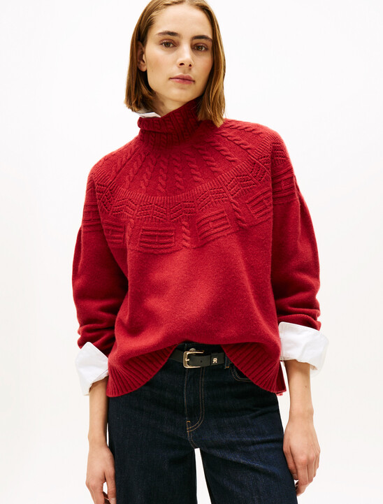 Fair Isle Mock Neck Relaxed Jumper