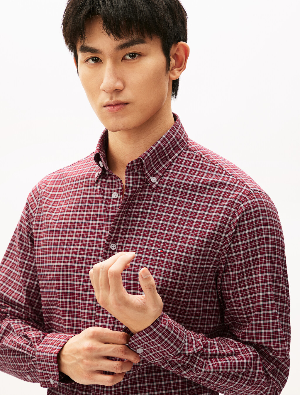 Oxford Check Shirt, Medium Red / Check, hi-res
