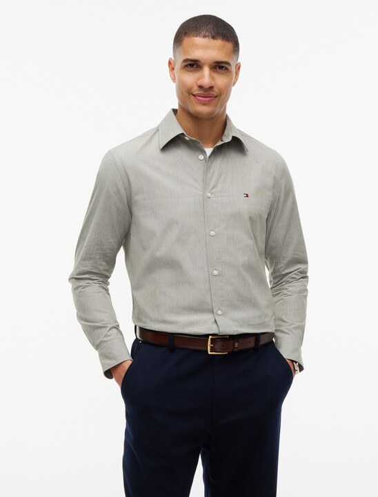 Regular Fit Houndstooth Check Shirt With Cashmere