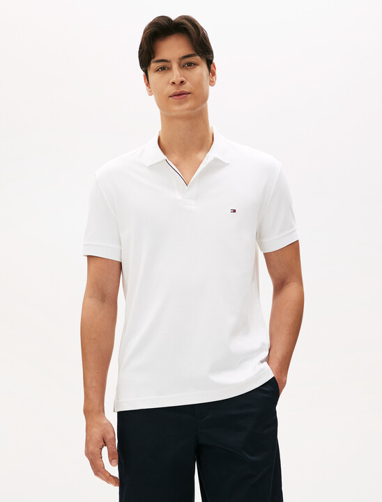 Texture Placket Polo Shirt