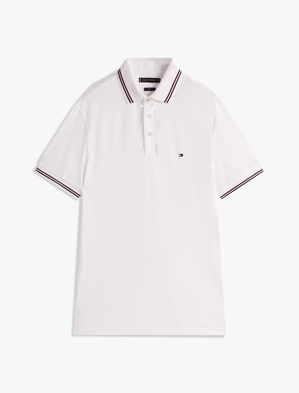 飾邊修身 Polo 衫, White, hi-res