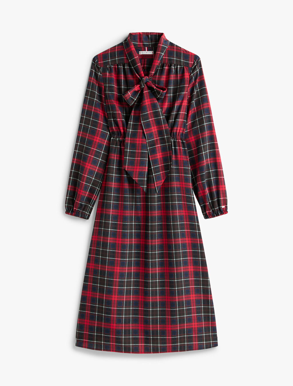 格紋縐紗襯衫連身裙, Dark Tartan Dark Night Navy, hi-res