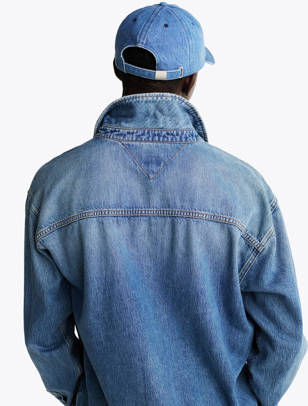 寬鬆仿舊牛仔襯衫式外套, Denim Medium, hi-res