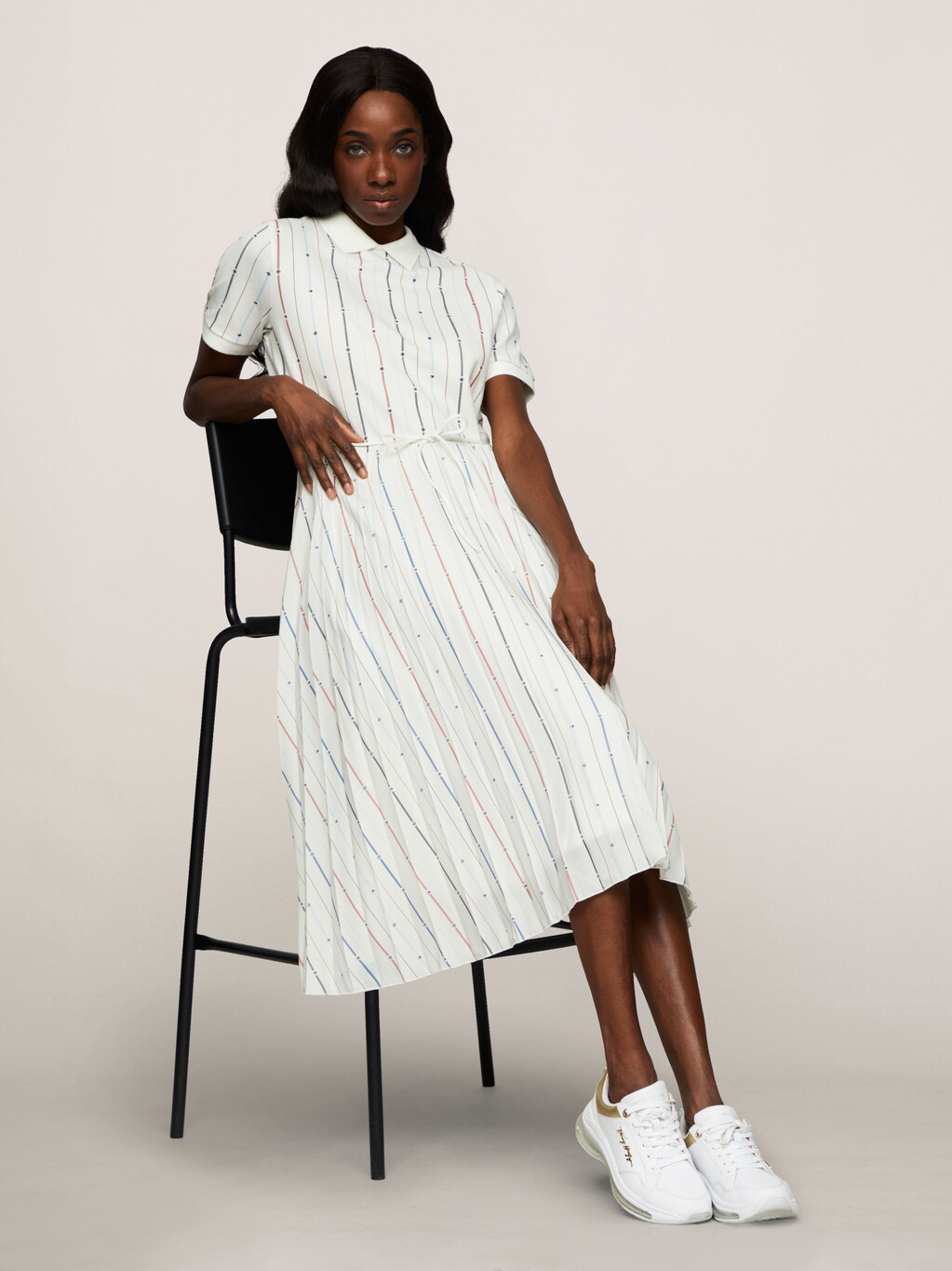 Flag Stripe Polo Dress, Foulard Flag Stp/ Multi, hi-res