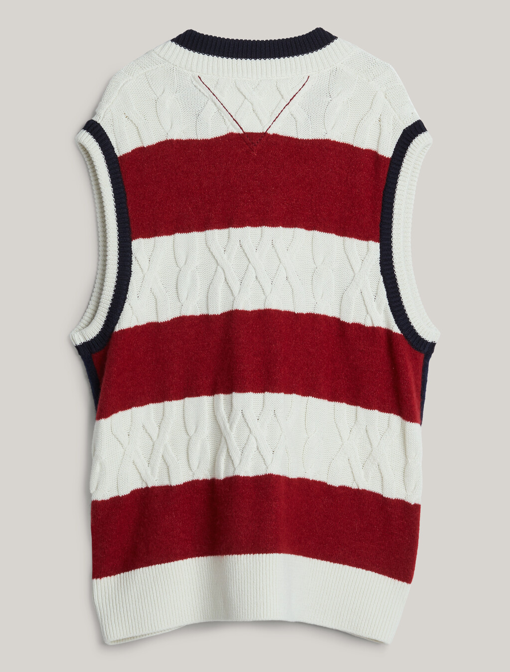 Crest Cable Knit Sweater Vest, Ivory, hi-res