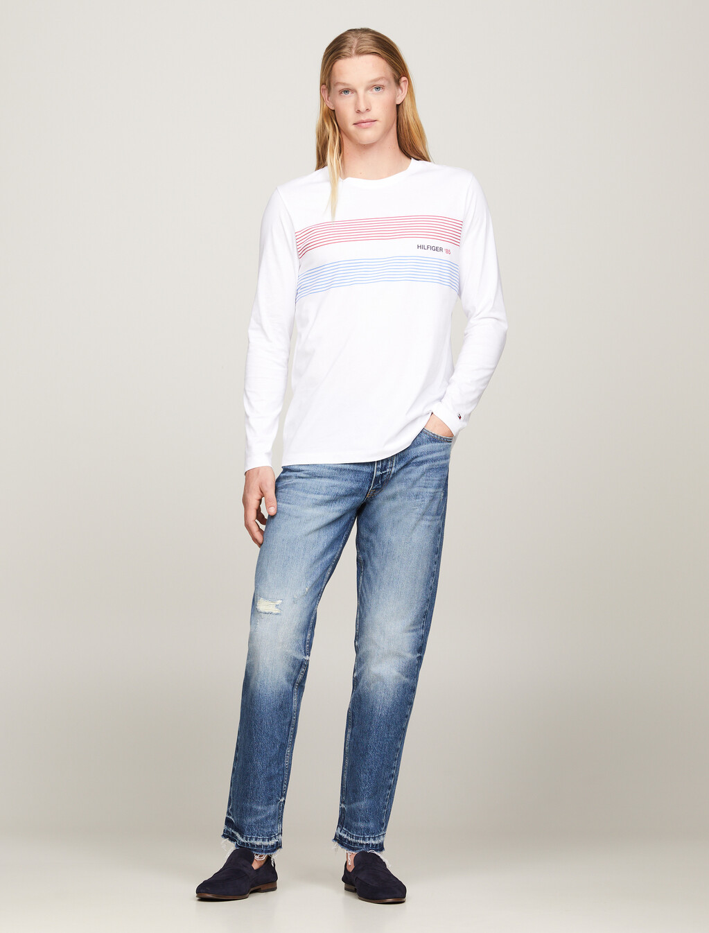 Moore Raw Hem Straight Tapered Jeans, Six Years East, hi-res