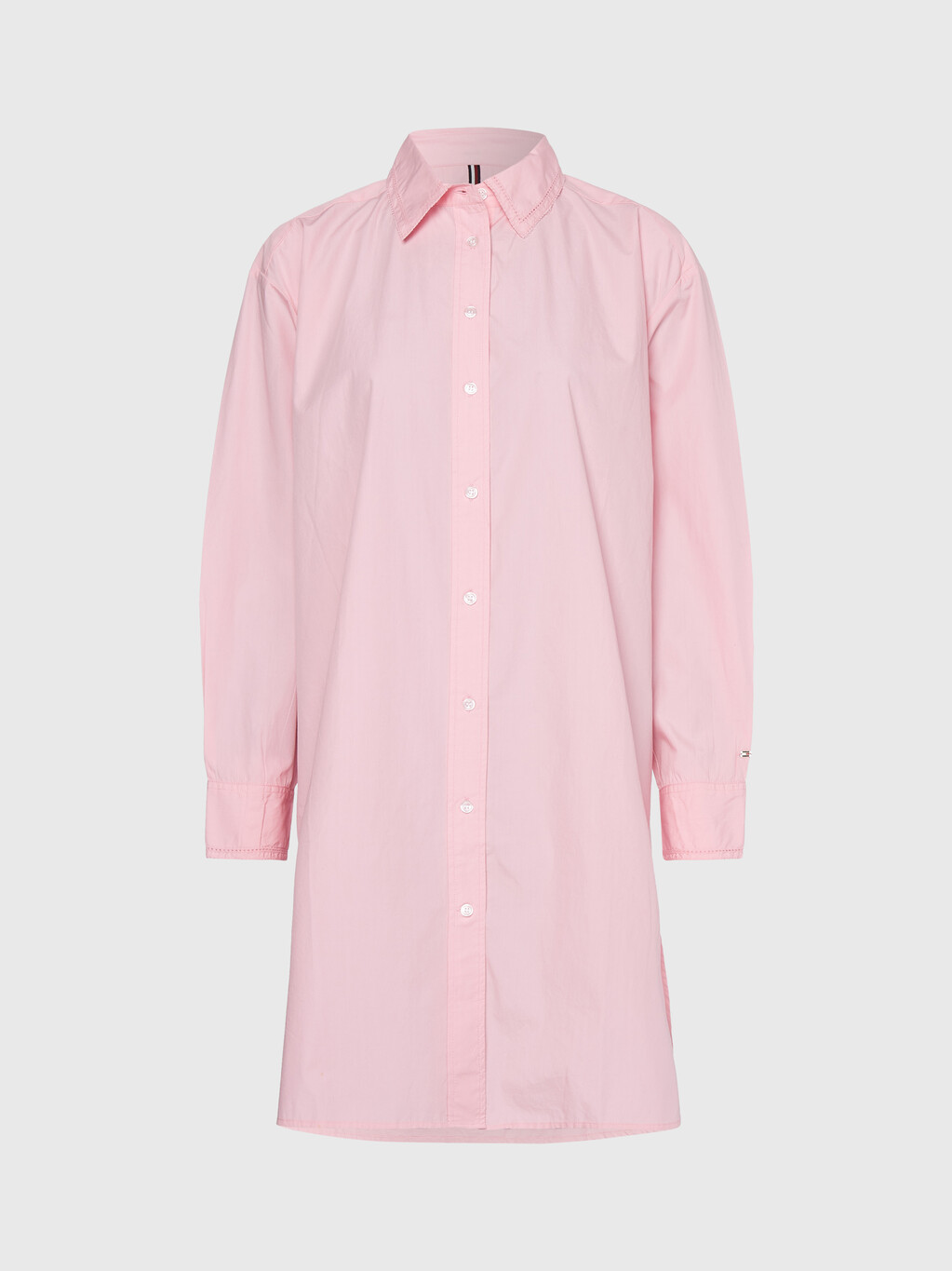 Oversized Knee Length Shirt Dress, Classic Pink, hi-res
