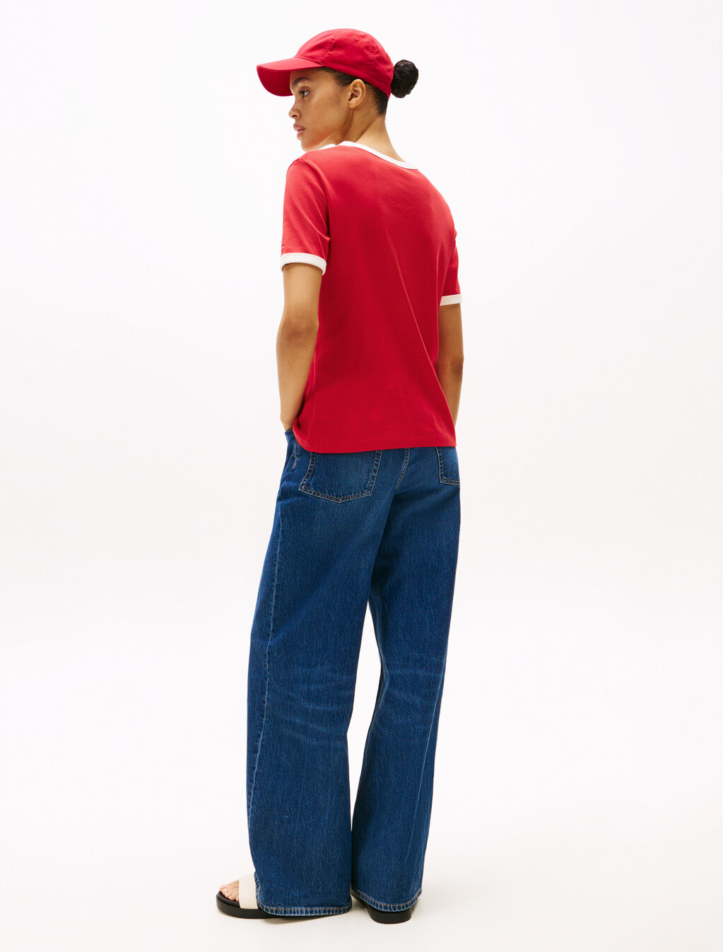 Logo Contrast Trim T-Shirt, Primary Red, hi-res
