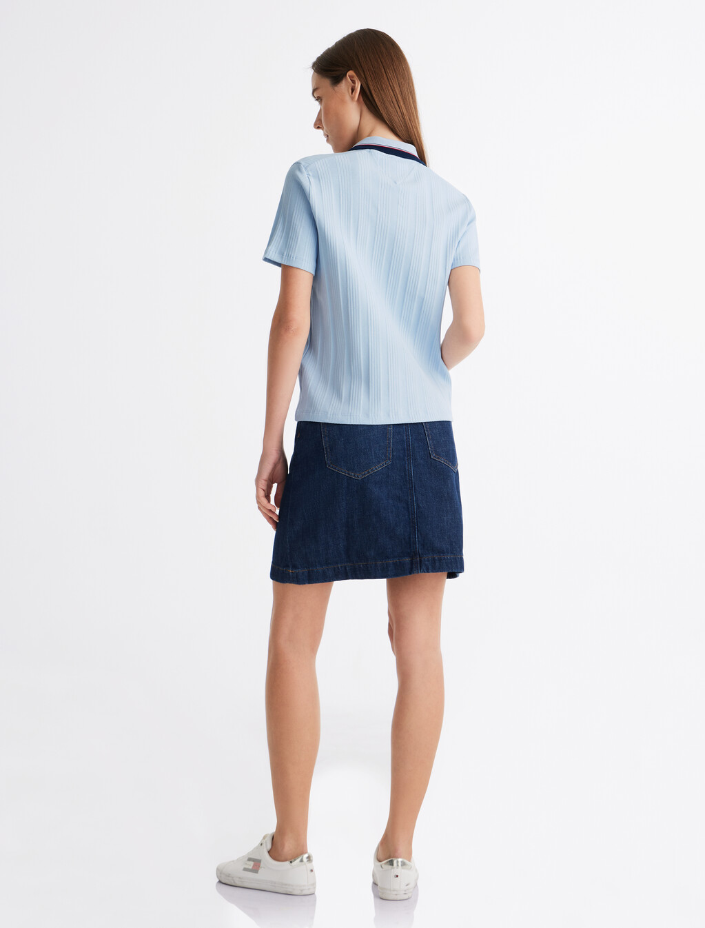 Rib Knit Tipped Polo, Breezy Blue, hi-res