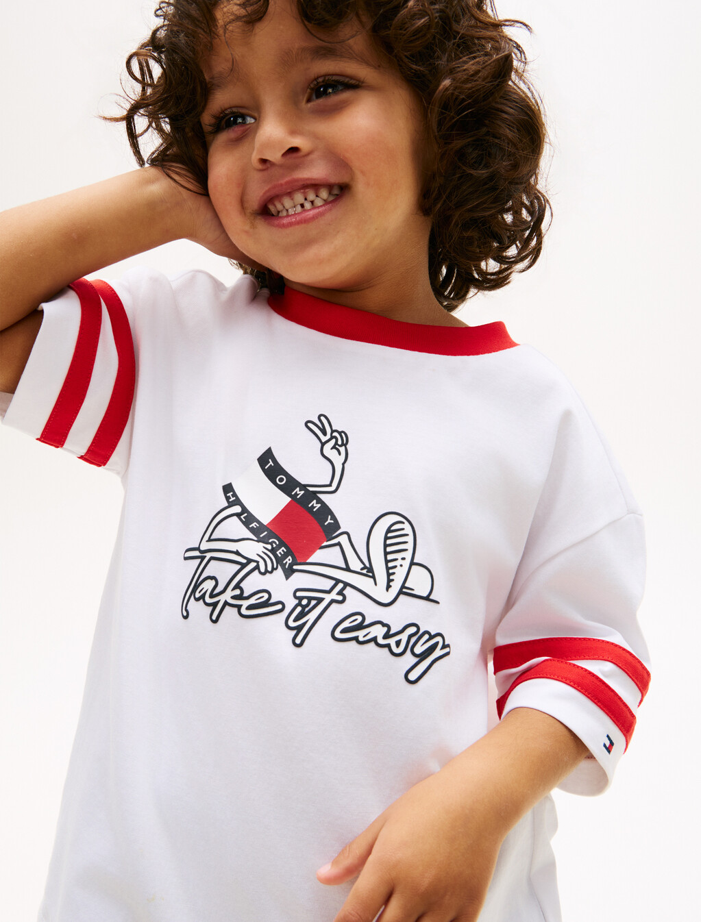 Wavy Flag Graphic Jersey T-Shirt, White, hi-res