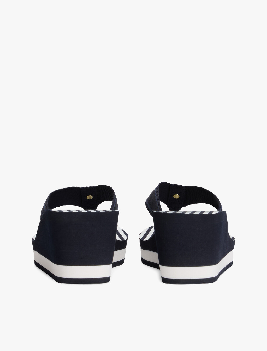 Stripe Logo Webbing Wedge Flip-Flops, Space Blue, hi-res