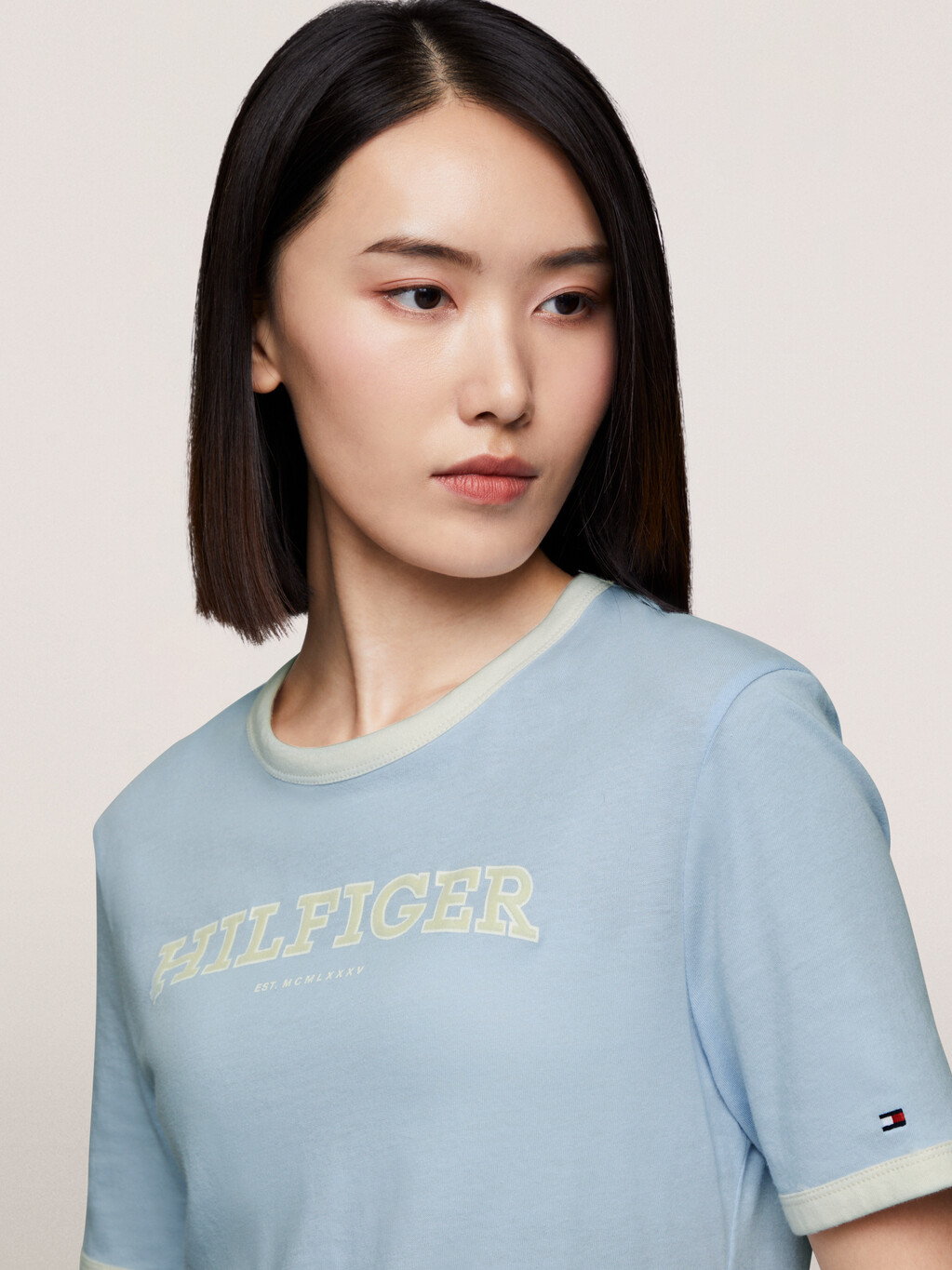 Hilfiger Monotype Flocked Logo T-Shirt, Breezy Blue, hi-res