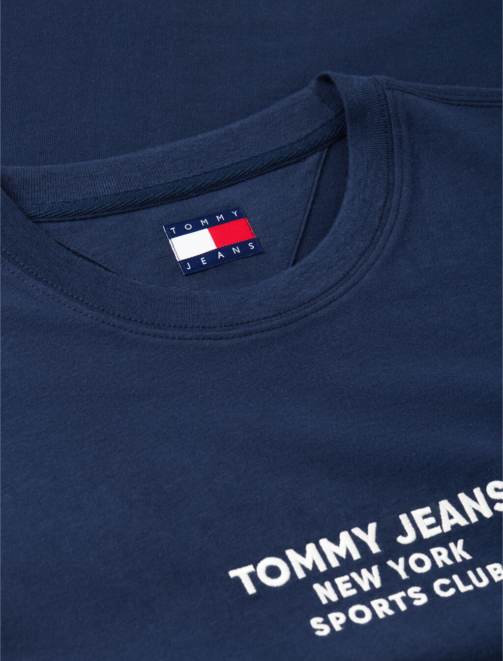 短絨毛飾面平紋 T 恤, Dark Night Navy, hi-res