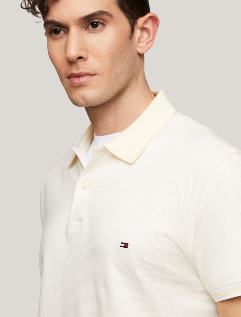 Hilfiger Monotype Logo Collar Regular Polo, Calico / White, hi-res