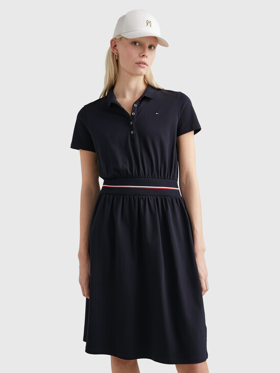 FIT AND FLARE POLO DRESS