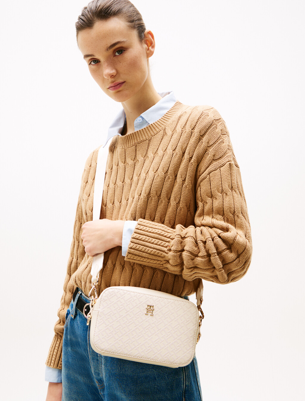 TH Monogram Camera Bag, Sugarcane, hi-res