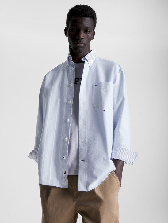 Stripe Blocked Archive Fit Oxford Shirt