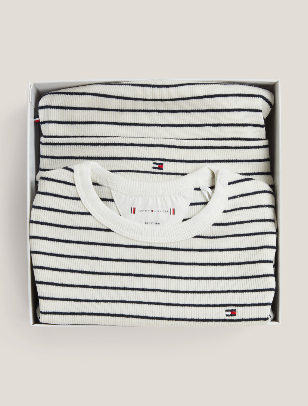 Kids Rib Knit 3 Piece Gift Set, Ancient White Desert Sky Stripe, hi-res