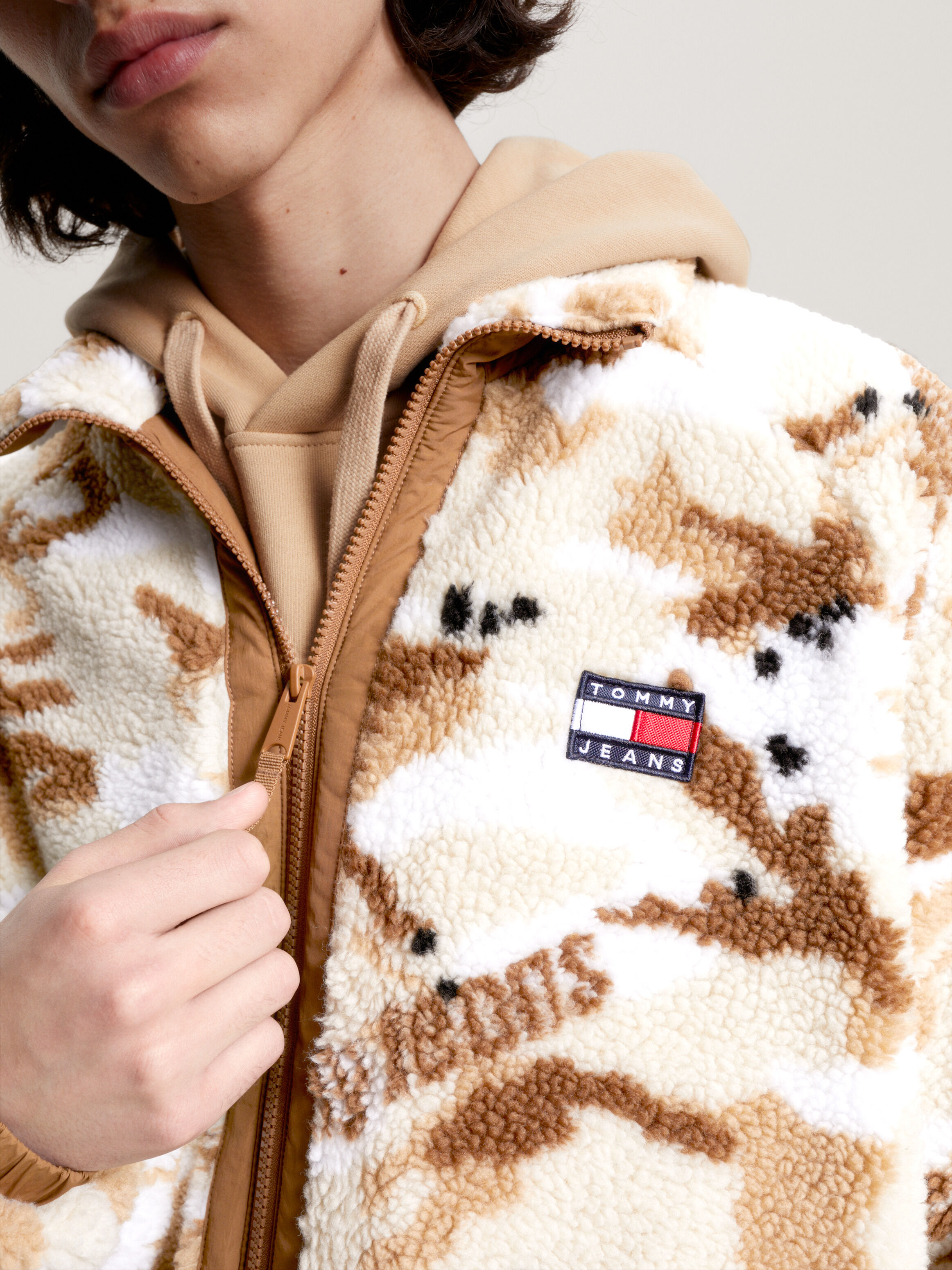 Tommy jeans hooded sherpa parka top