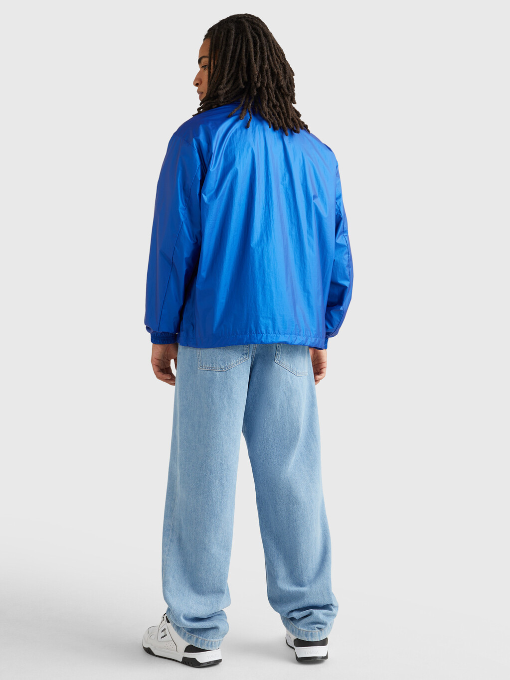 金屬感寬鬆套穿式外套, Ultra Blue, hi-res