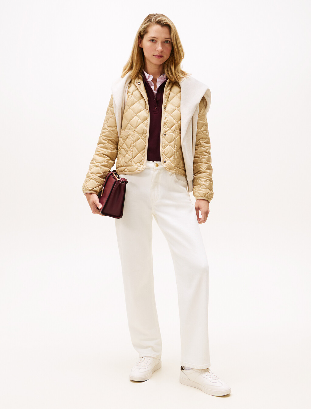 Lightweight Down Quilted Jacket, Beige, hi-res