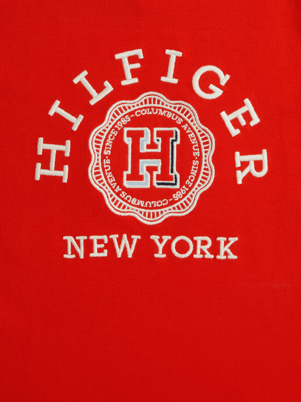Hilfiger Monotype Archive 徽章Logo刺繡 T 恤, Fierce Red, hi-res