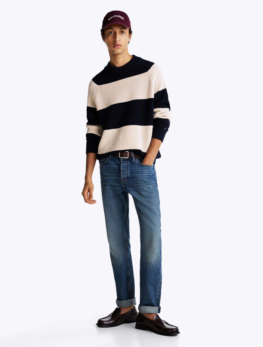 Smart Casual Rugby Jumper, Linen Ropes/Desert Sky, hi-res