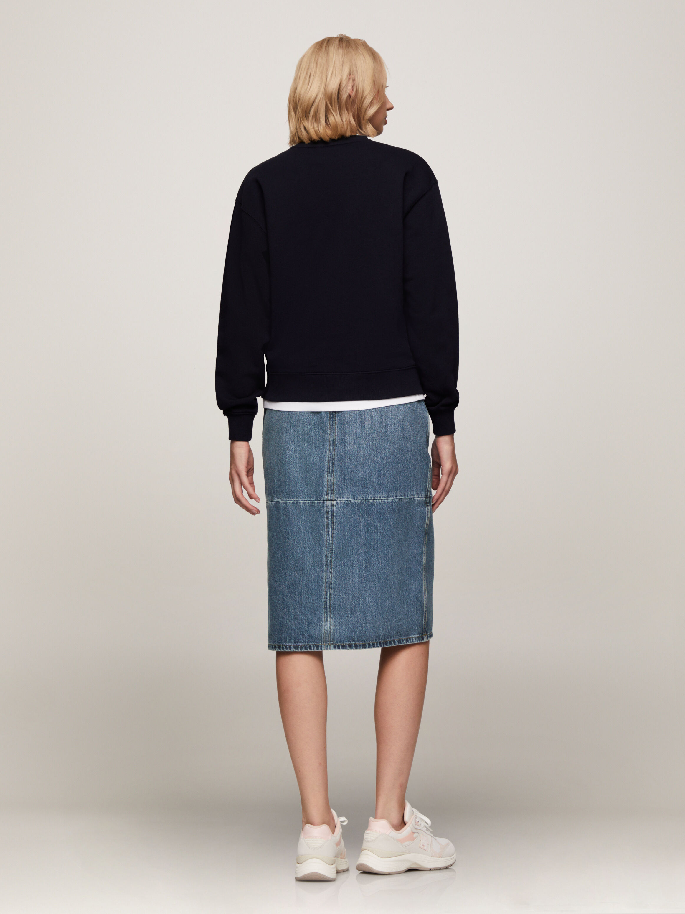 High Waist Midi Denim Skirt | blue | Tommy Hilfiger Hong Kong
