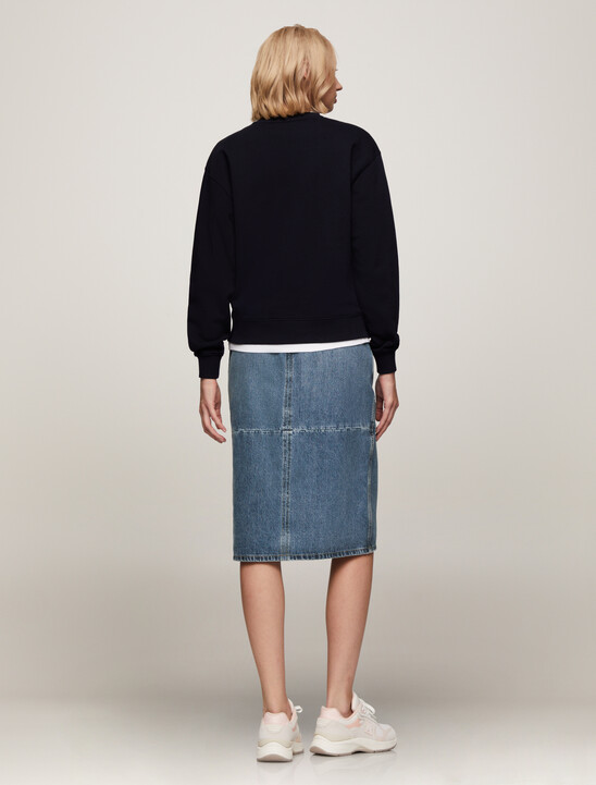 High Waist Midi Denim Skirt