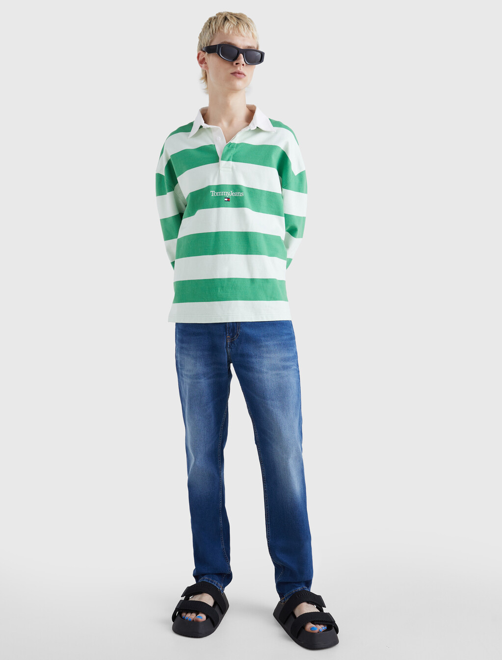 Ryan Straight Relaxed Fit Faded Jeans, Wilson Mid Blue Stretch, hi-res