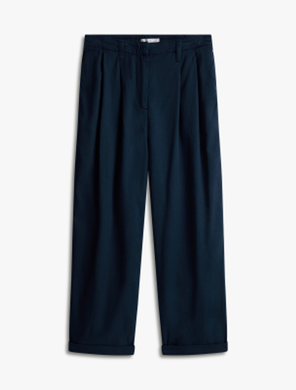 Cotton Blend Relaxed Straight Pant, Dark Night Navy, hi-res