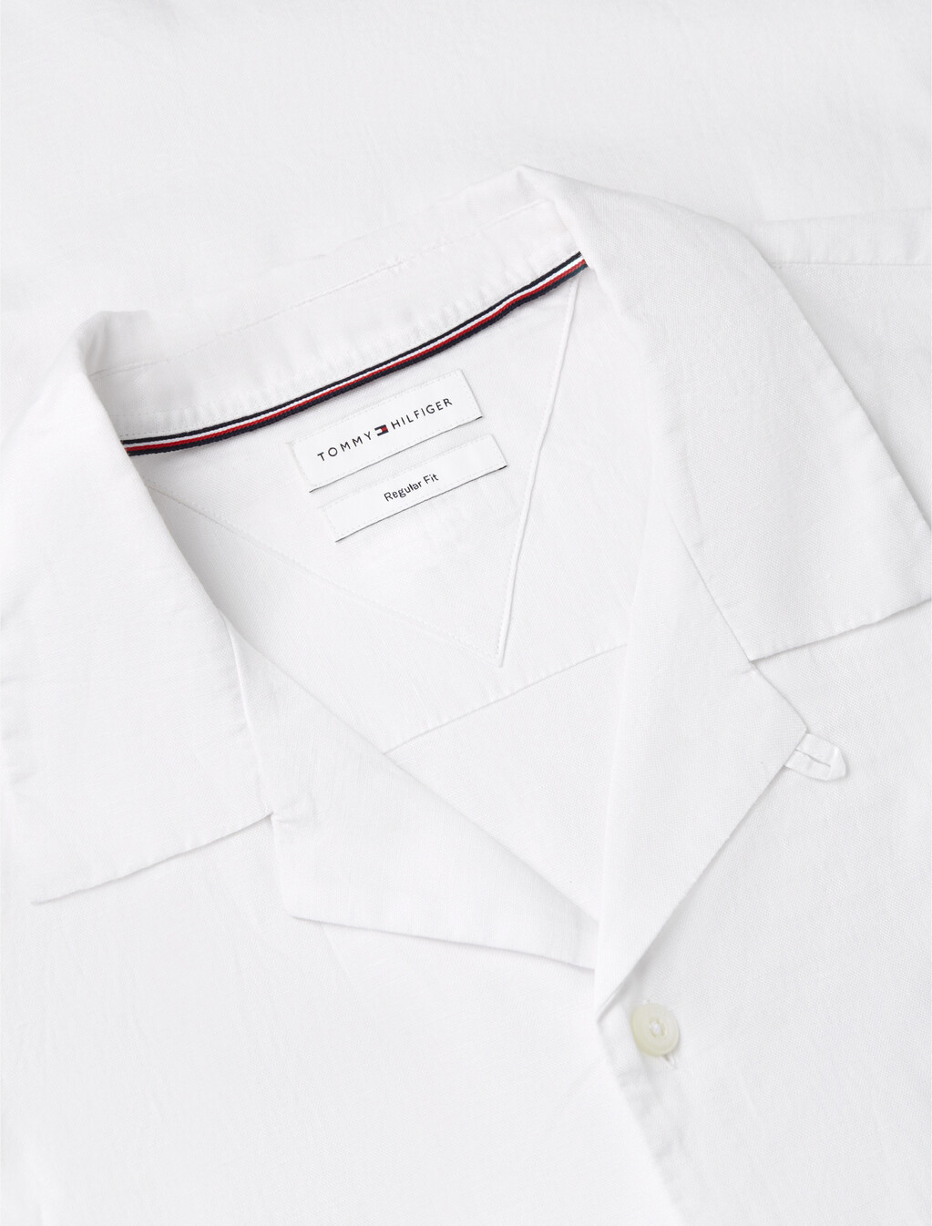 Regular Fit Linen Blend Short Sleeve Shirt, White, hi-res