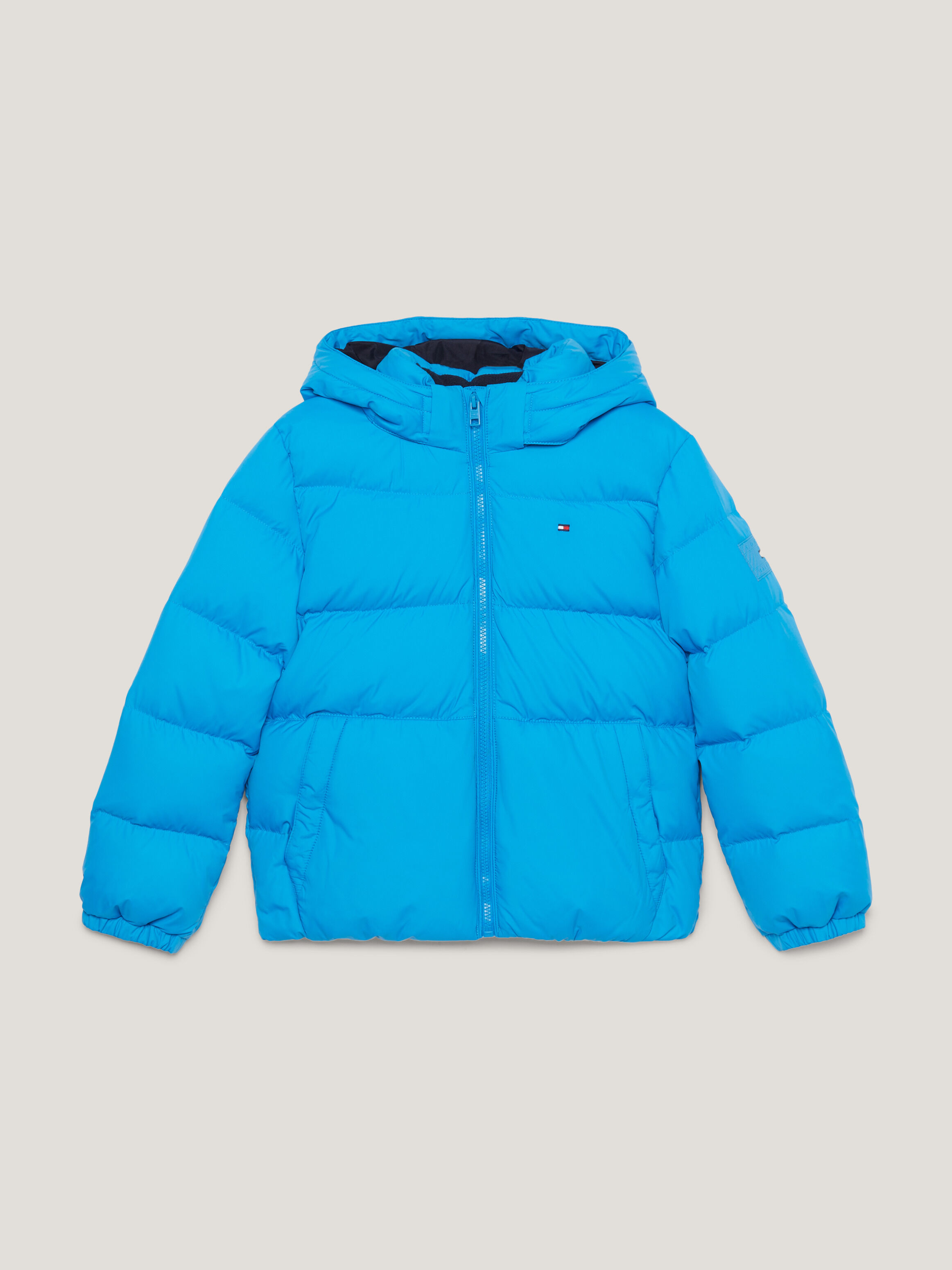 Essential removable hood store down jacket