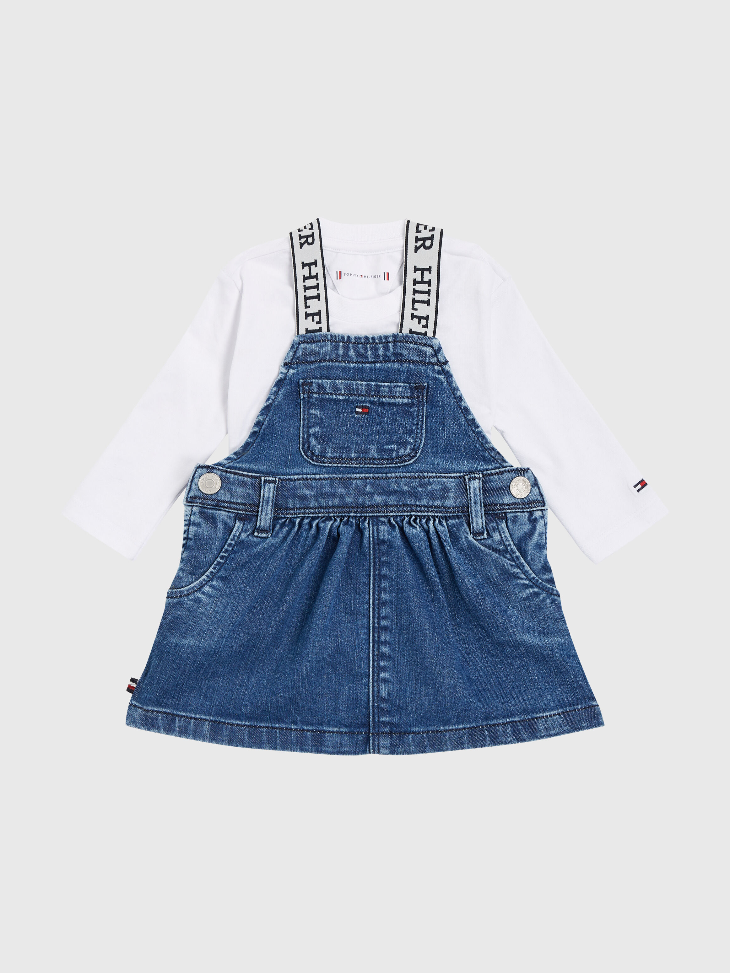 Baby denim dungaree dress store