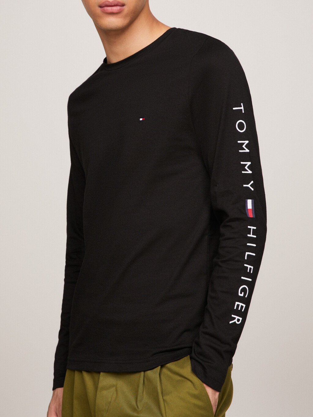 Organic Jersey Logo Long Sleeve T-Shirt, Black, hi-res