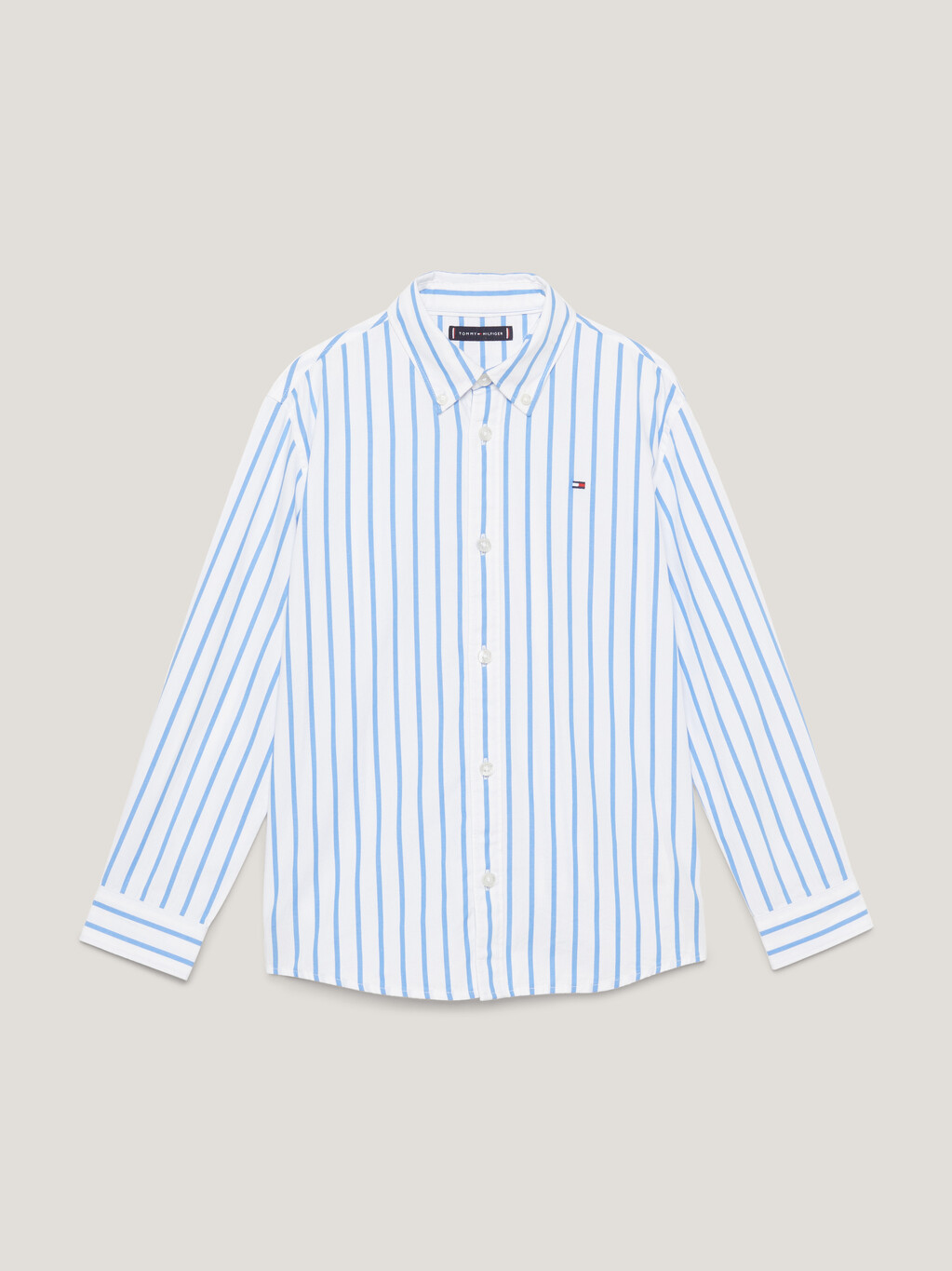 Stripe Flag Embroidery Regular Shirt, Blue Spell Stp, hi-res