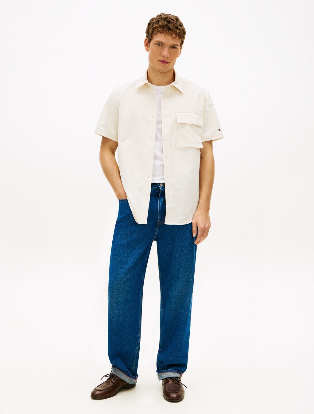 Tech Short Sleeve Shirt, Ivory Petal, hi-res