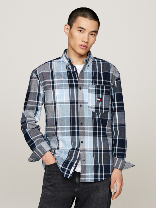 Logo Brushed Flannel Relaxed Shirt